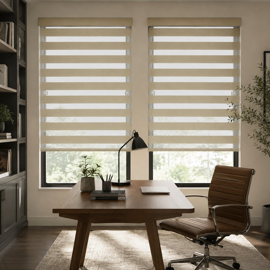 Custom-Made Dual-Layer Zebra Sheer Shades