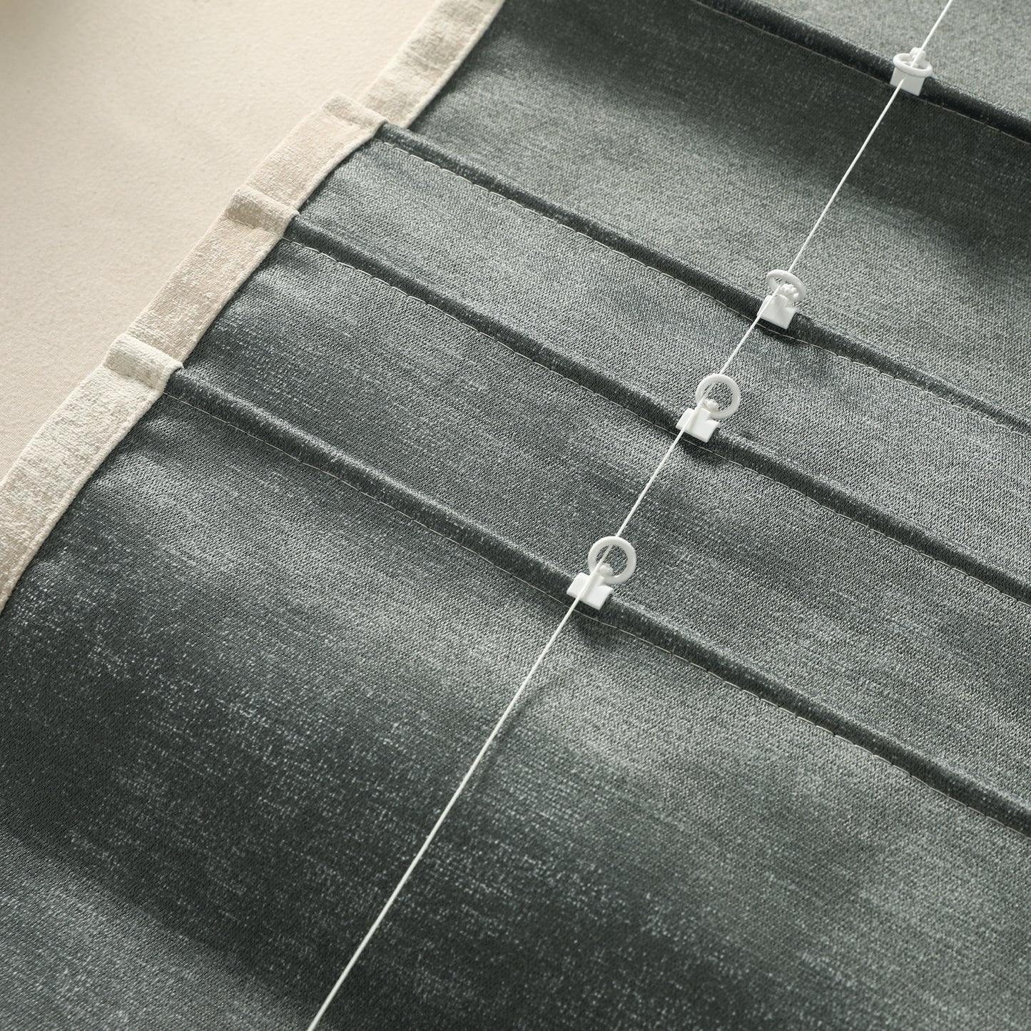 Custom-Made Cordless Textured Linen-Look Roman Shades