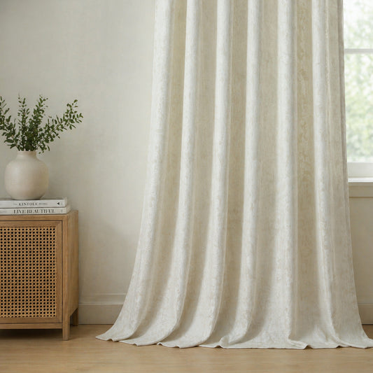Custom-Made Vintage Jacquard Linen Light Filtering Curtains