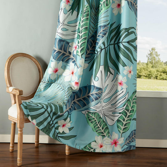 Custom-Made Vintage Floral Print Room Darkening Curtains