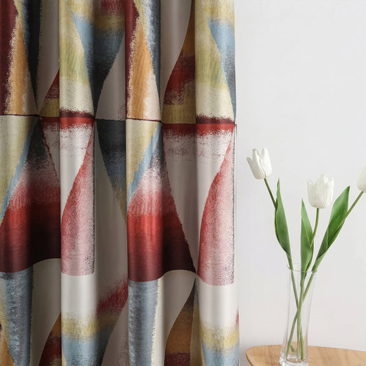 Custom-Made Modern Geometric Print Room Darkening Curtains
