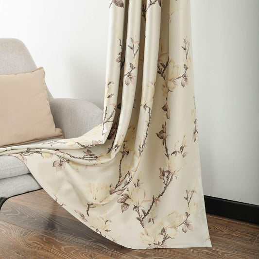 Custom-Made Country Floral Print Room Darkening Curtains