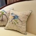 VOGOL 18 x 18 Inches Bird Cushion Case Luxury Embroidery European Throw Pillow Cover Decorative Pillow for Couch Living Room Car