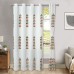 VOGOL Faux Linen Curtains 96 inch Long, Print Colorful Leaves Light Filtering Window Treatment Set for Hallway, Grommet Privacy Drapes for Nursery Room Divider, White, 2 Panels