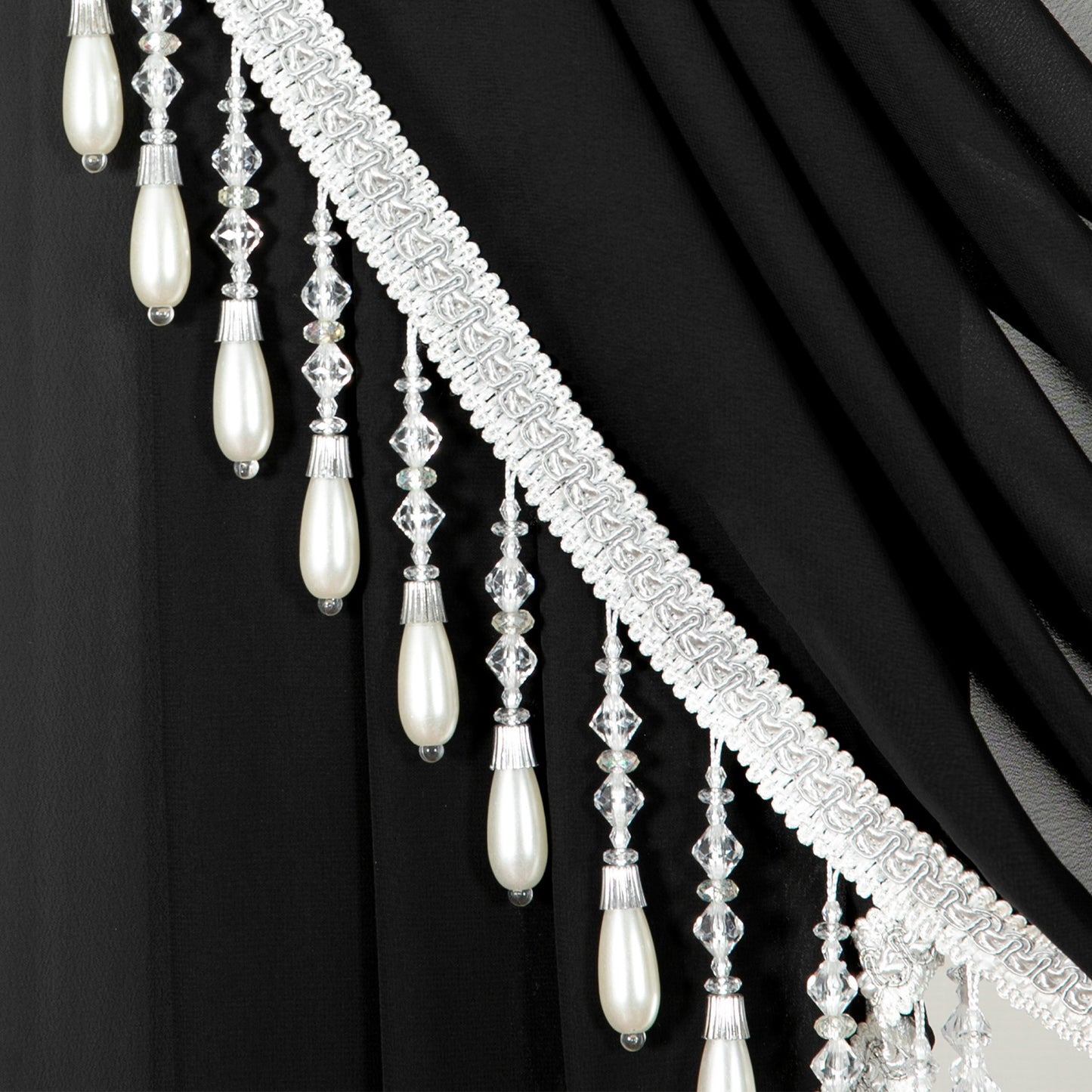 Custom-Made Solid Sheer Waterfall Valance