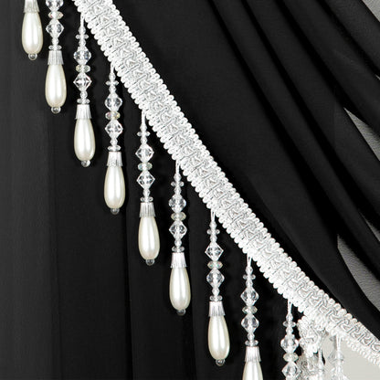 Custom-Made Solid Sheer Waterfall Valance