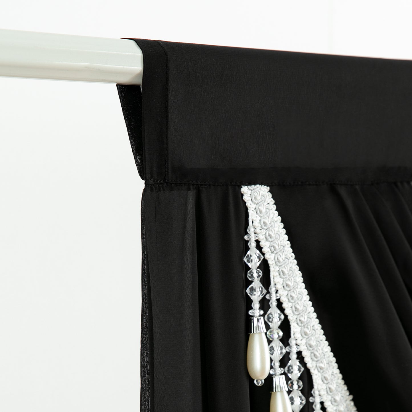 Custom-Made Solid Sheer Waterfall Valance