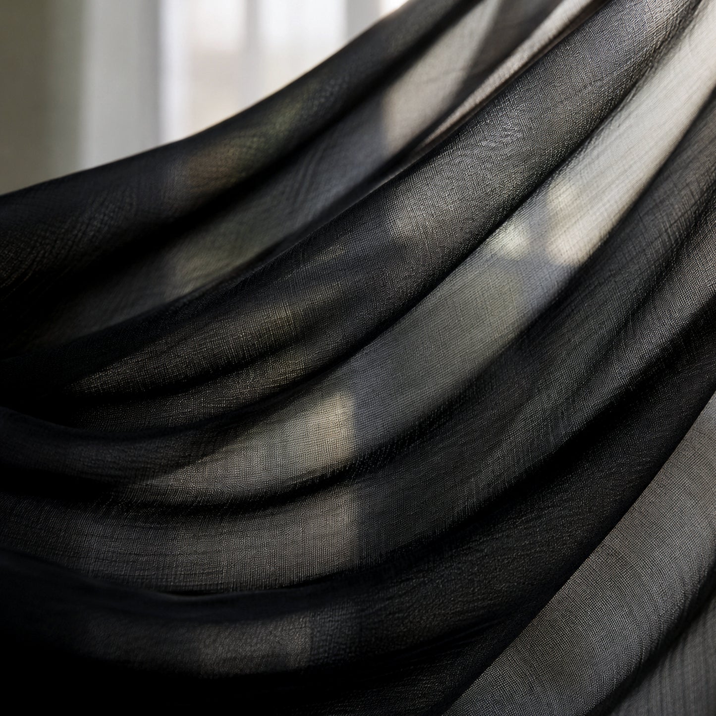 Custom-Made Solid Sheer Waterfall Valance