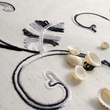 Custom-Made Botanical Vine Embroidered Room Darkening Curtains