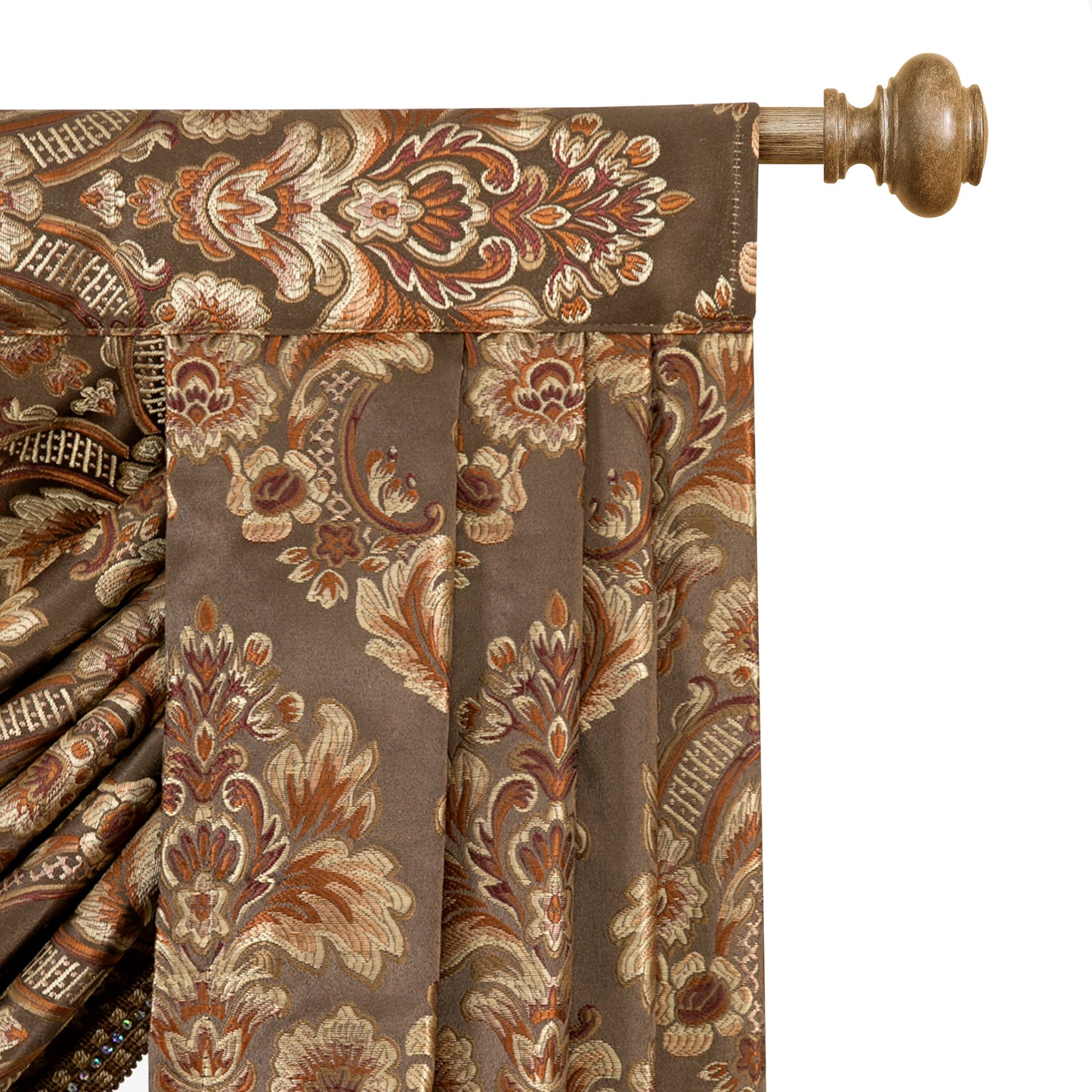 Custom-Made Damask Jacquard Waterfall Valance