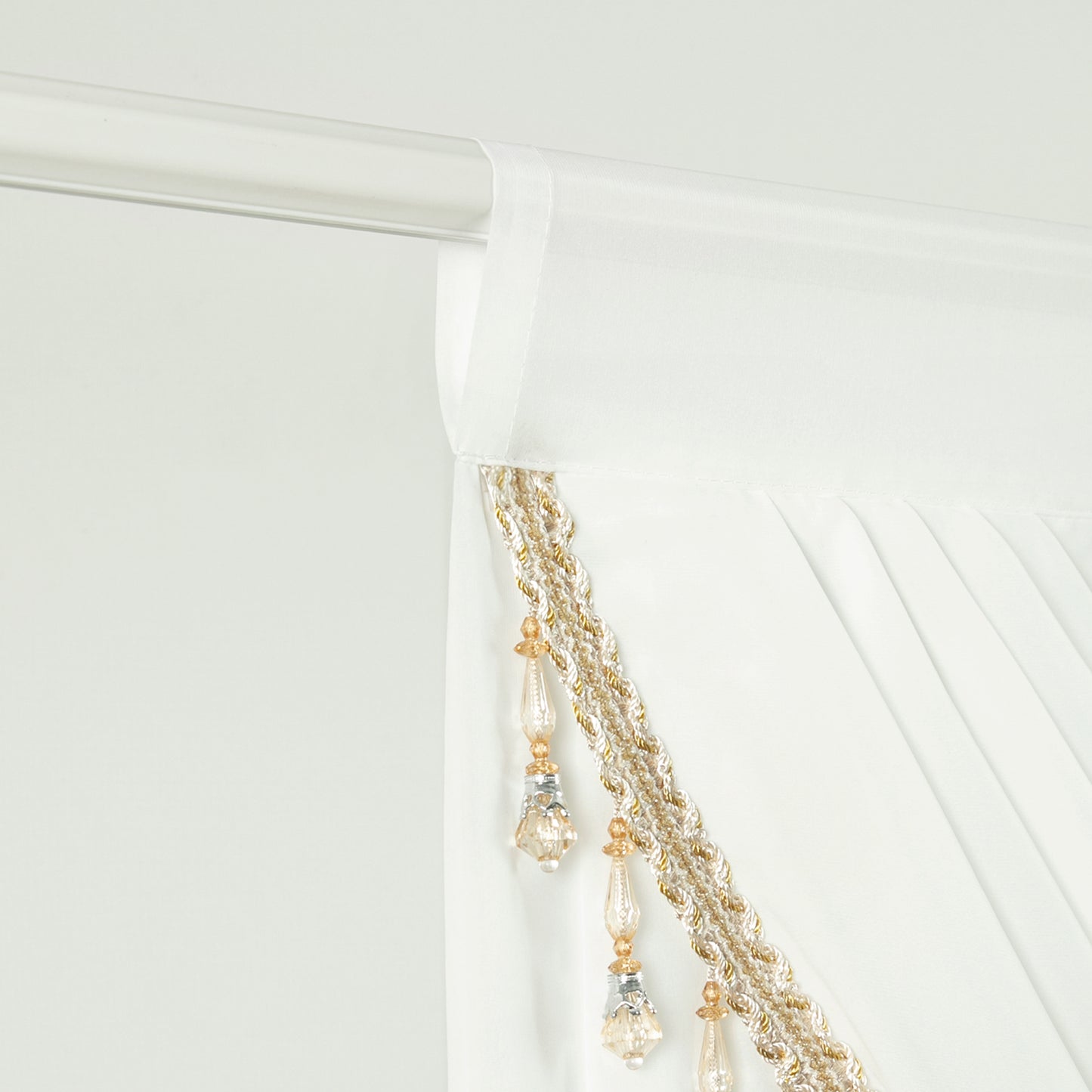 Custom-Made Solid Sheer Waterfall Valance