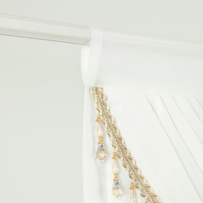 Custom-Made Solid Sheer Waterfall Valance
