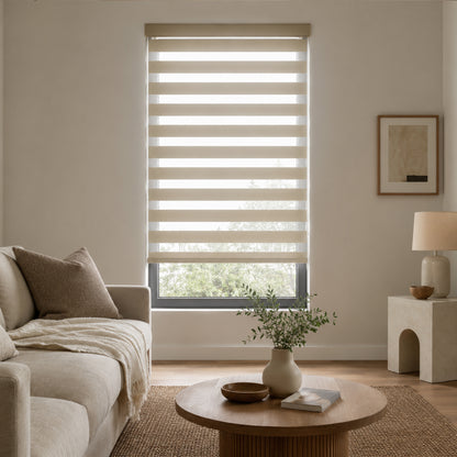 Custom-Made Dual-Layer Zebra Sheer Shades