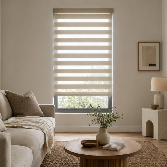 Custom-Made Dual-Layer Zebra Sheer Shades