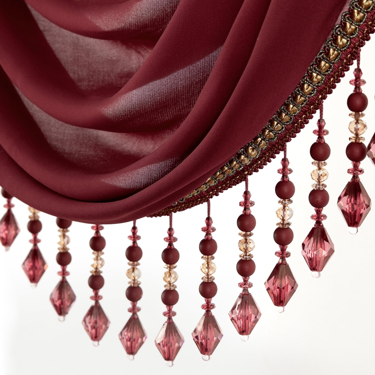 Custom-Made Solid Sheer Waterfall Valance