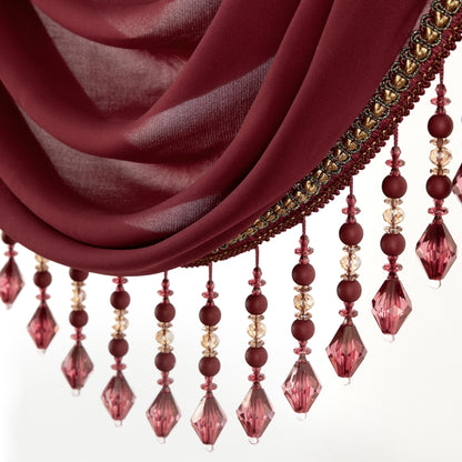 Custom-Made Solid Sheer Waterfall Valance