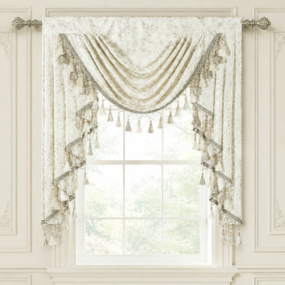 Custom-Made Gold Foil Velvet Waterfall Valance