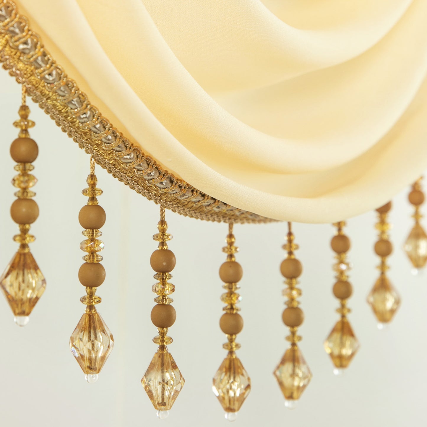 Custom-Made Solid Sheer Waterfall Valance