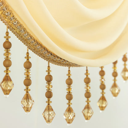 Custom-Made Solid Sheer Waterfall Valance