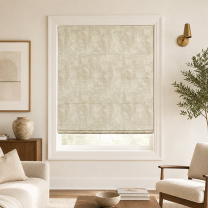 Custom-Made Cordless Textured Linen-Look Roman Shades