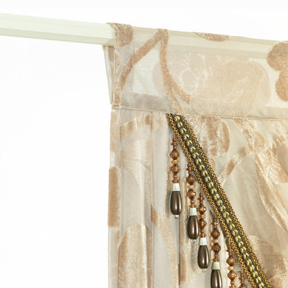 Custom-Made Vintage Jacquard Sheer Waterfall Valance