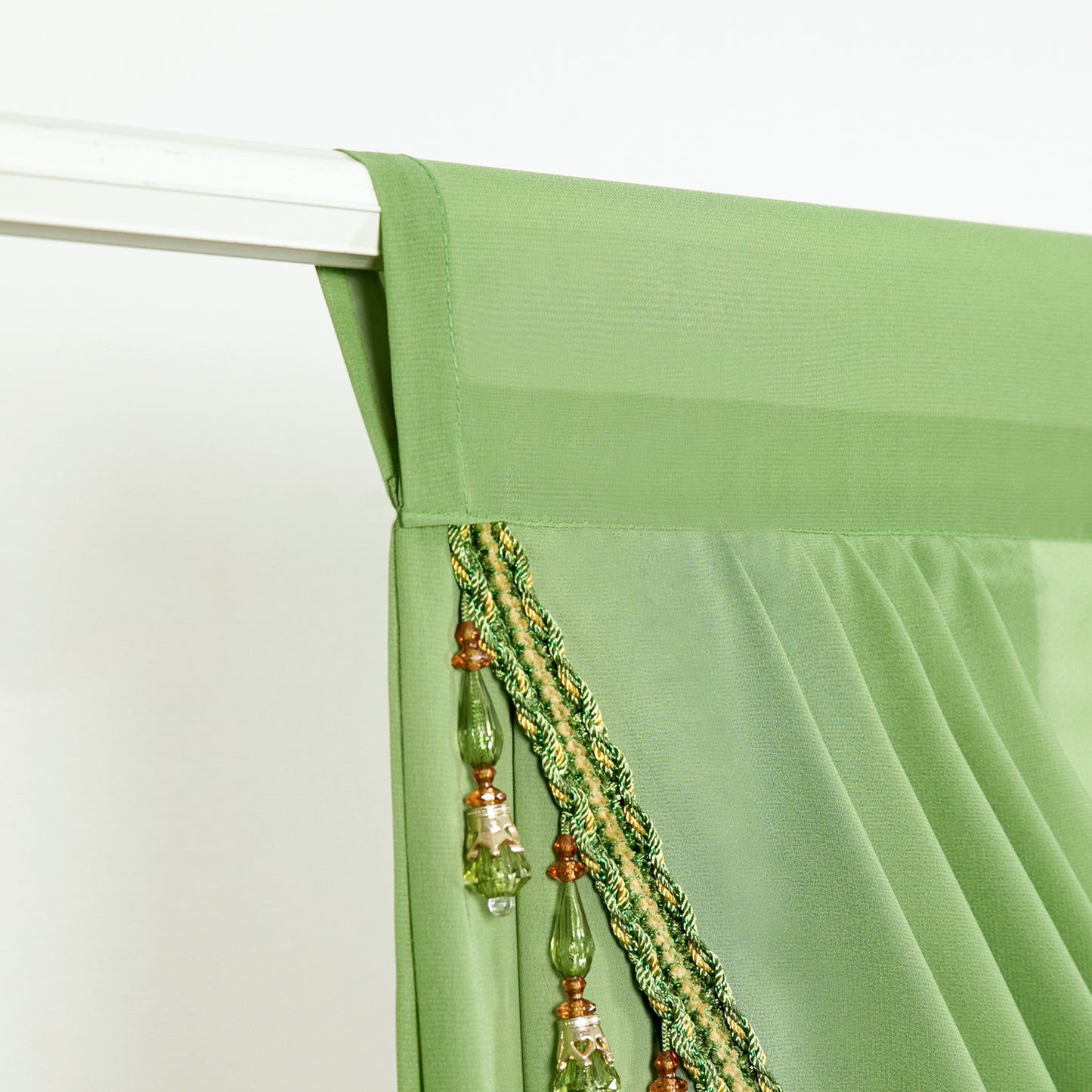 Custom-Made Solid Sheer Waterfall Valance