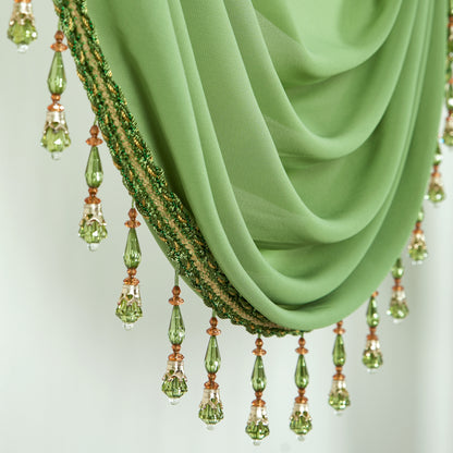 Custom-Made Solid Sheer Waterfall Valance