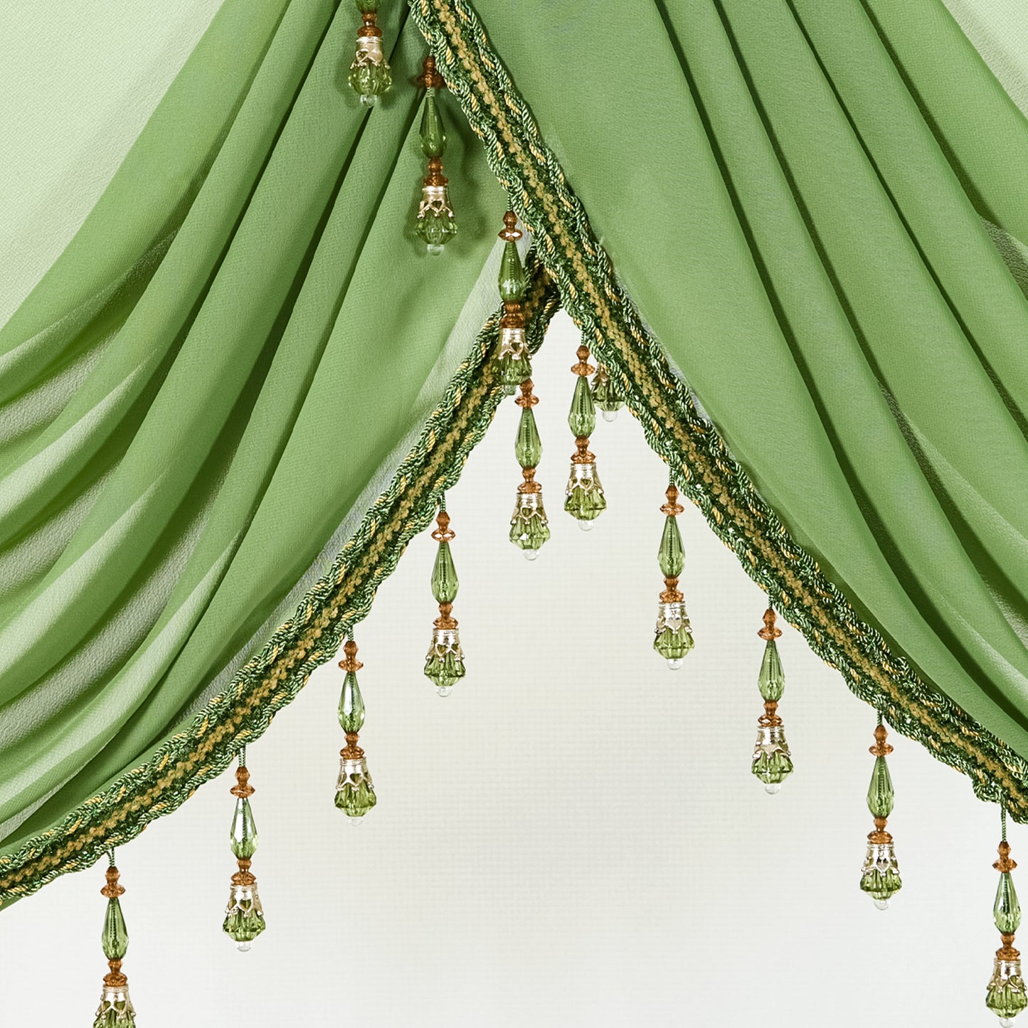 Custom-Made Solid Sheer Waterfall Valance