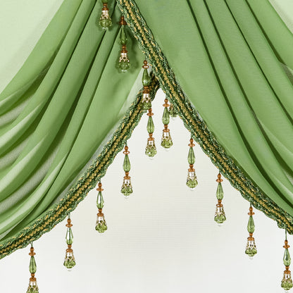 Custom-Made Solid Sheer Waterfall Valance