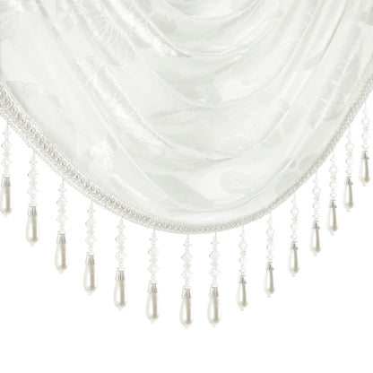 Custom-Made Vintage Jacquard Sheer Waterfall Valance