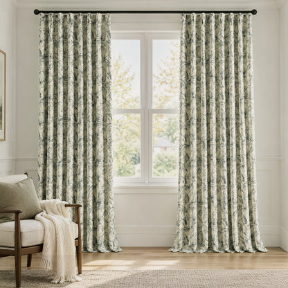 Custom-Made Vintage Floral Toile Room Darkening Curtains