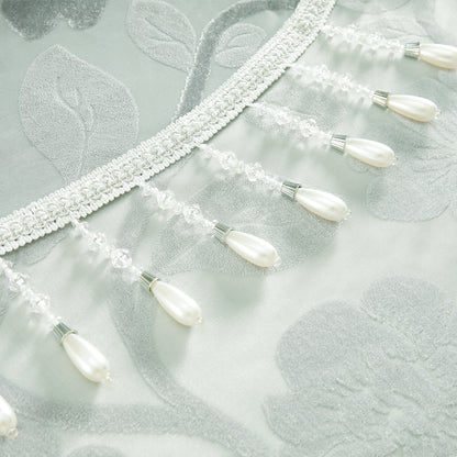 Custom-Made Vintage Jacquard Sheer Waterfall Valance