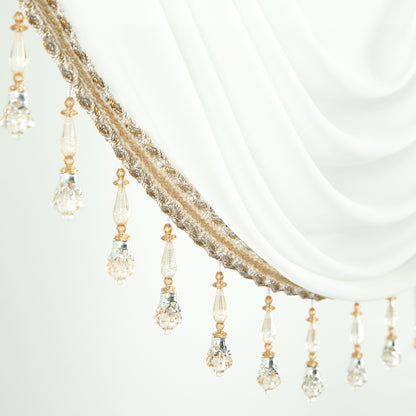 Custom-Made Solid Sheer Waterfall Valance