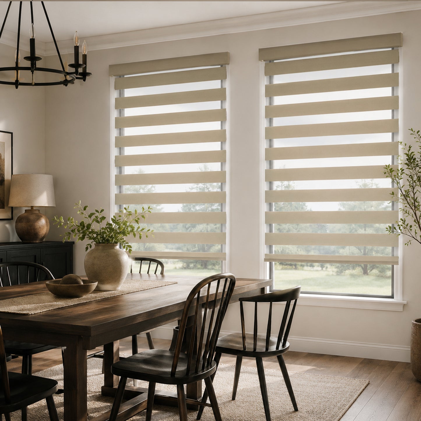 Custom-Made Dual-Layer Zebra Sheer Shades