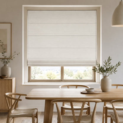 Custom-Made Cordless Textured Fabric Roman Shades