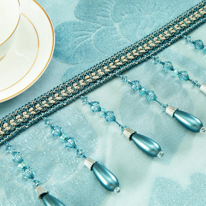 Custom-Made Vintage Jacquard Sheer Waterfall Valance