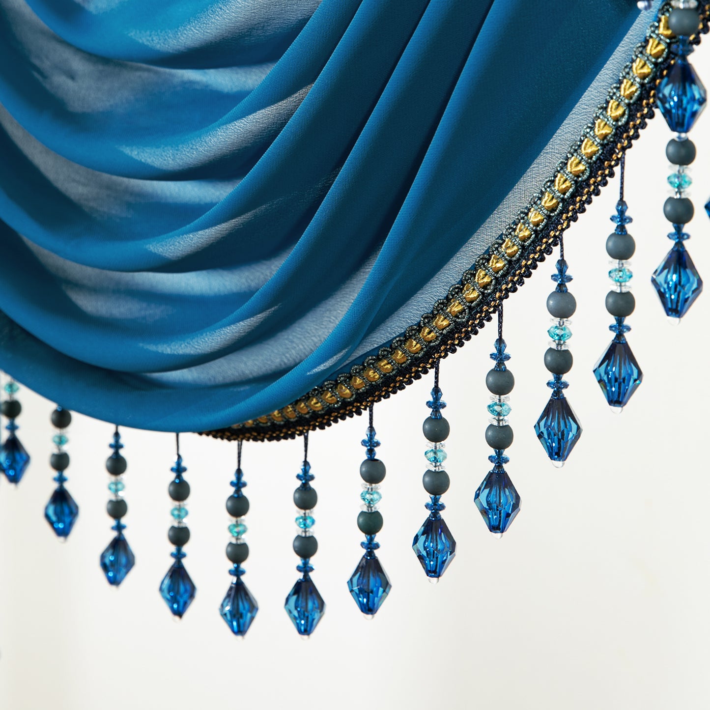 Custom-Made Solid Sheer Waterfall Valance
