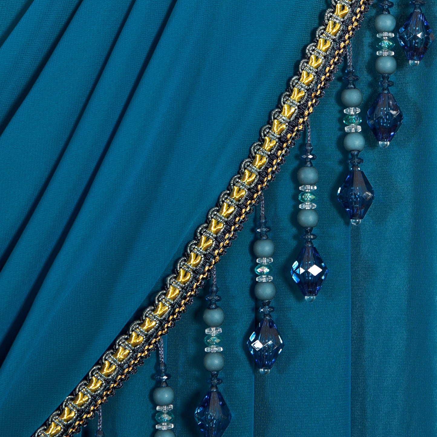 Custom-Made Solid Sheer Waterfall Valance