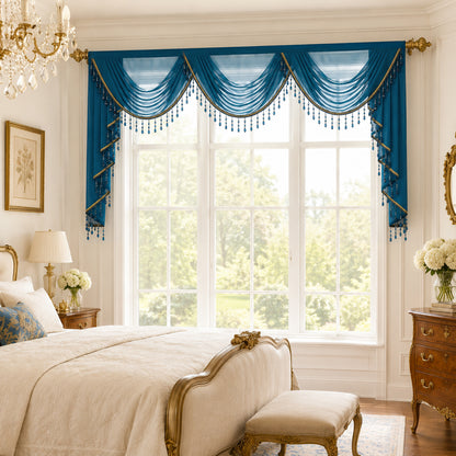 Custom-Made Solid Sheer Waterfall Valance