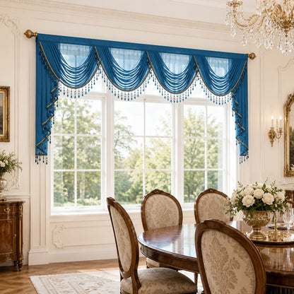 Custom-Made Solid Sheer Waterfall Valance