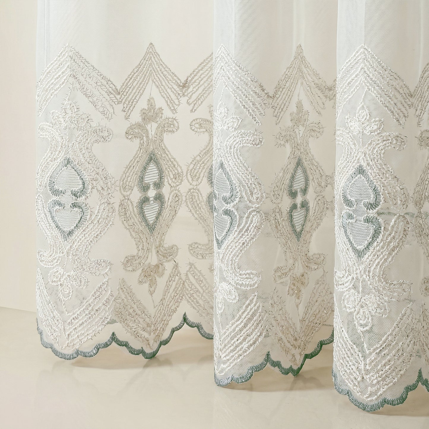Custom-Made Vintage Light Luxury Embroidered Sheer Curtains