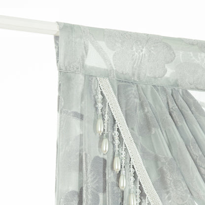 Custom-Made Vintage Jacquard Sheer Waterfall Valance