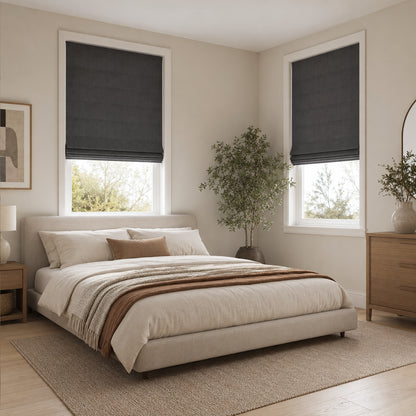 Custom-Made Cordless Textured Fabric Roman Shades