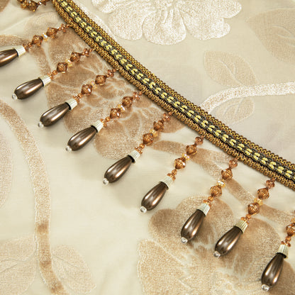 Custom-Made Vintage Jacquard Sheer Waterfall Valance