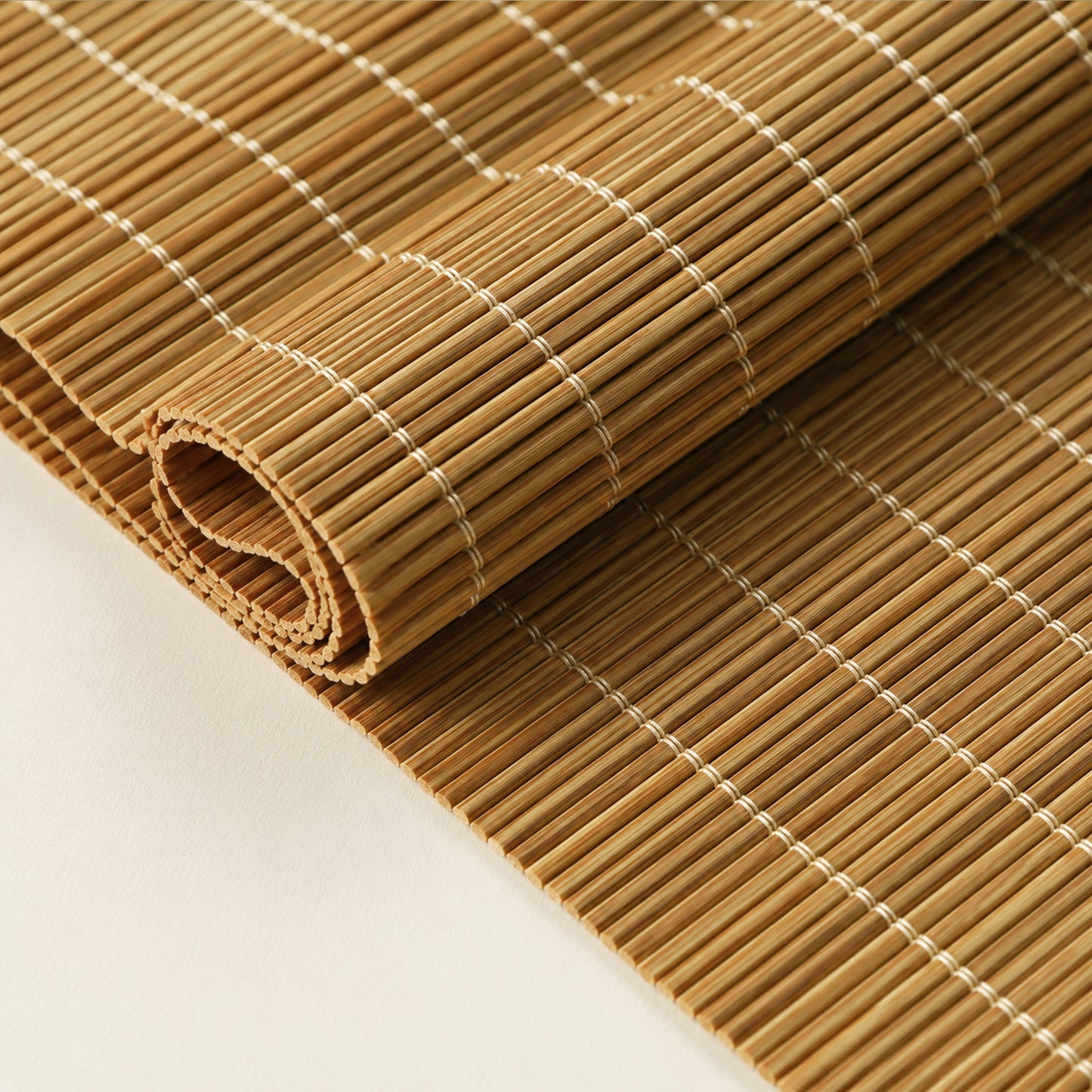 Custom-Made Cordless Natural Bamboo Roman Shades