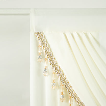 Custom-Made Vintage Jacquard Sheer Waterfall Valance