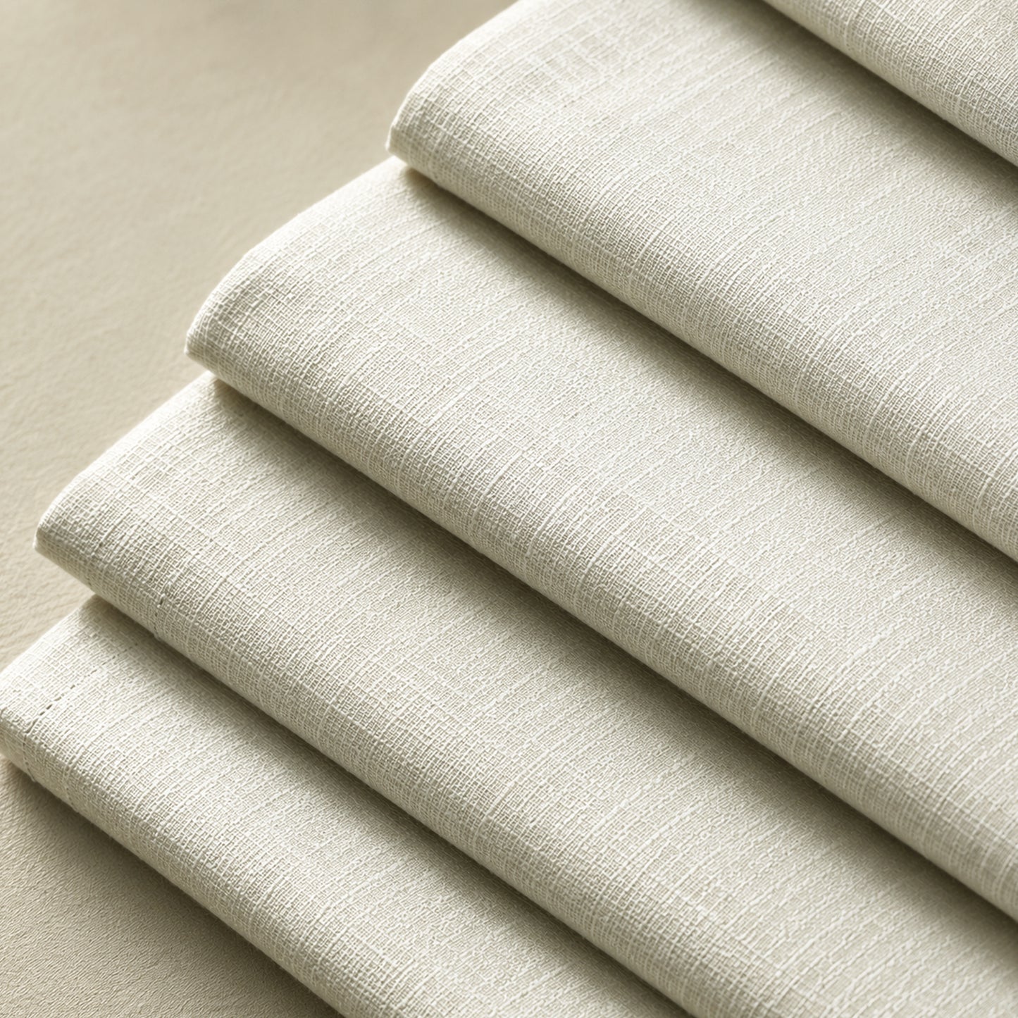 Custom-Made Cordless Textured Linen-Look Roman Shades