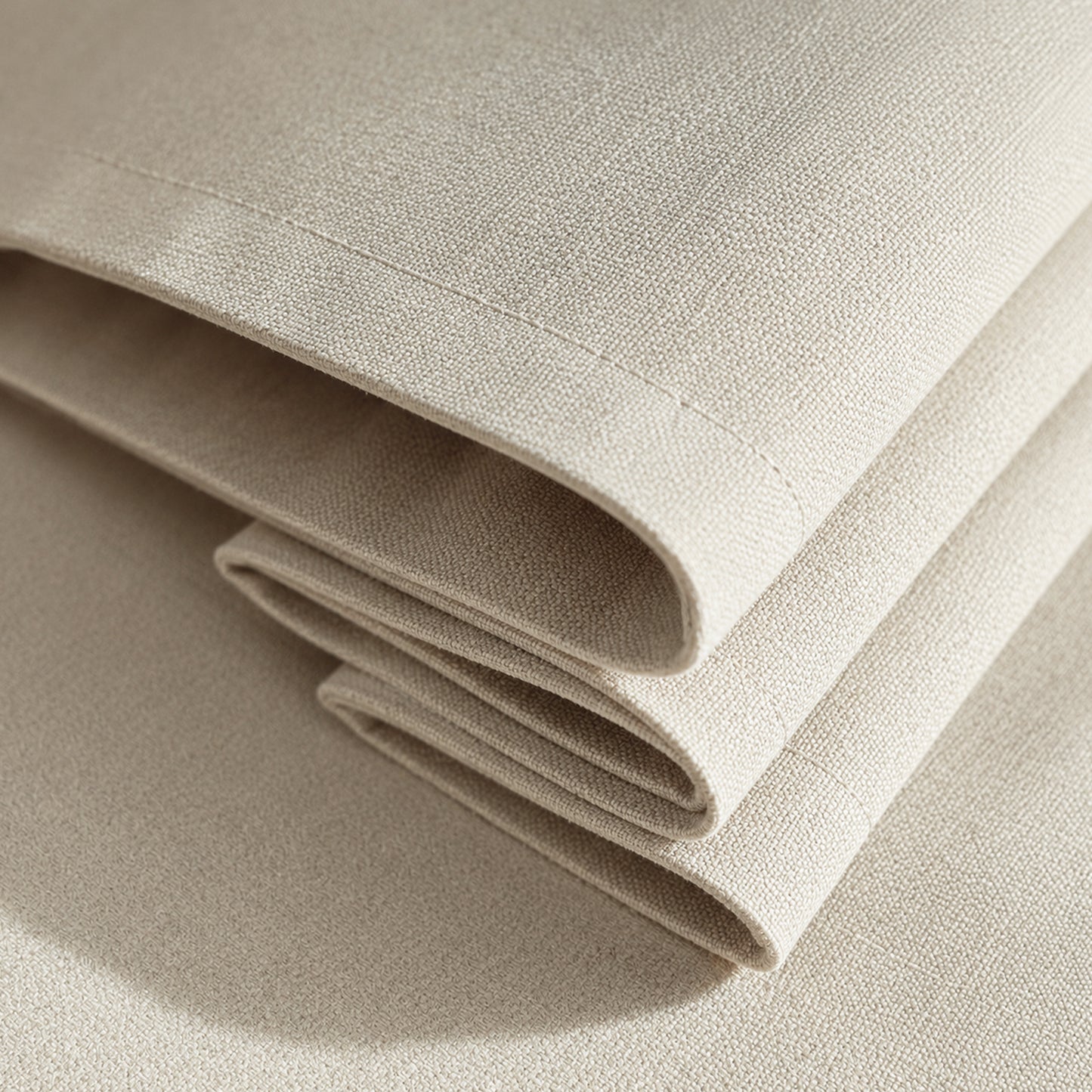 Custom-Made Cordless Textured Linen-Look Roman Shades