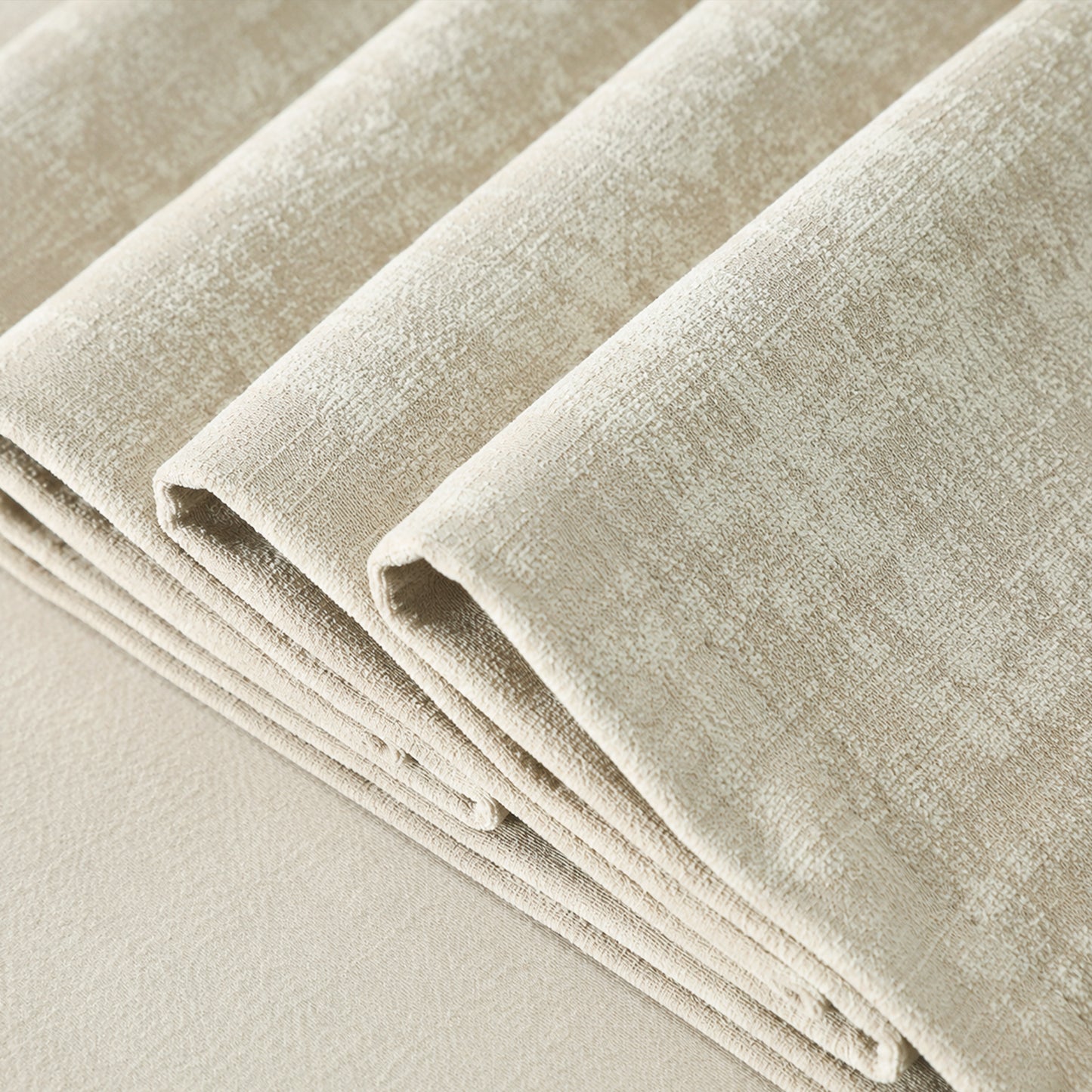 Custom-Made Cordless Textured Linen-Look Roman Shades
