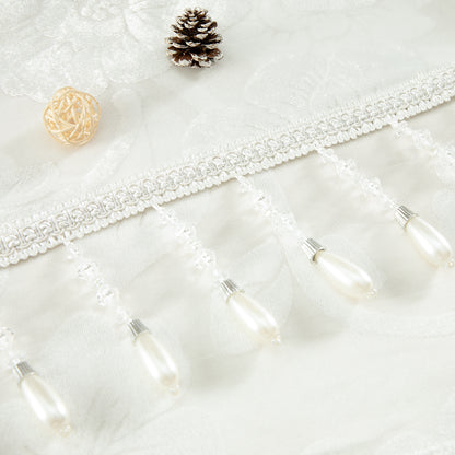 Custom-Made Vintage Jacquard Sheer Waterfall Valance